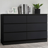 Oslo Black 6 Drawer Chest