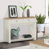 Highgate Cream and Oak 2 Drawer Console