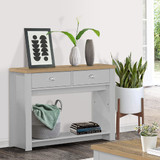 Highgate Grey and Oak 2 Drawer Console Table