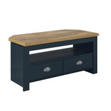 Highgate Navy and Oak Corner TV Unit