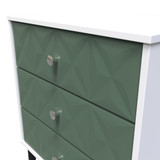 Pixel Labrador Green and White 3 Drawer Midi Chest with Dark Scandinavian Legs