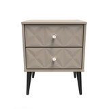 Pixel Mushroom 2 Drawer Bedside Cabinet with Dark Scandinavian Legs