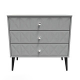 Pixel Shadow Grey 3 Drawer Chest with Dark Scandinavian Legs