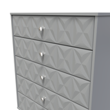 Pixel Shadow Grey 5 Drawer Chest with Dark Scandinavian Legs