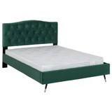 Freya Green Velvet Fabric Bed (4'6" Double) 