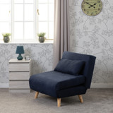 Astoria Navy Blue Fabric Chair Bed