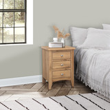 Hampstead Oak 3 Drawer Bedside