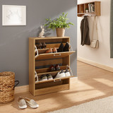 Stirling Oak 2 Tier Shoe Cabinet