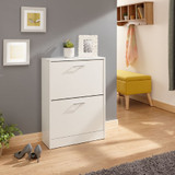 Stirling White 2 Tier Shoe Cabinet