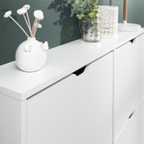 Narrow White 4 Drawer Shoe Cabinet