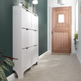 Narrow White 6 Drawer Shoe Cabinet 