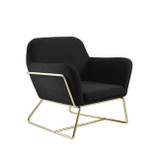 Charles Black Armchair with Gold Legs