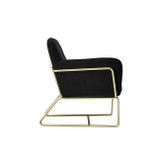 Charles Black Armchair with Gold Legs