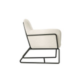 Charles Ivory Boucle Armchair with Black Legs