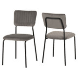Set of 4 Sheldon Grey Velvet Chairs