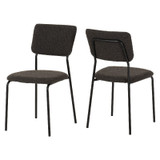 Set of 4 Sheldon Grey Boucle Fabric Chairs