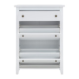 Deluxe White Shoe Cabinet with 1 Drawer
