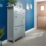 Deluxe Grey Shoe Cabinet with 1 Drawer