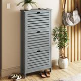 Bergen Grey Three Tier Shoe Cabinet