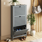 Bergen Grey Three Tier Shoe Cabinet