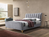 Clover Grey Velvet Bed