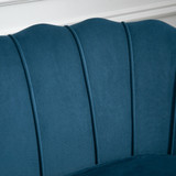 Ariel Retro Blue Sofa with Gold Legs