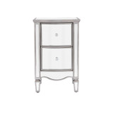 Elysee Mirrored Glass 2 Drawer Bedside