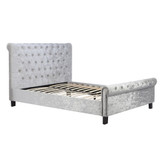 Sienna Steel Crushed Velvet Bed Frame (4'6" Double)