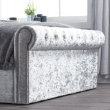 Sienna Steel Crushed Velvet Side Lift Ottoman Bed Frame (4'6" Double) 