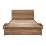 Stockwell Rustic Oak Bed Frame with 2 Drawers (4' Small Double)