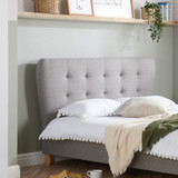 Stockholm Retro Grey Fabric Bed (5' King)