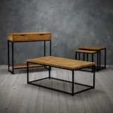 Mirelle Solid Oak Industrial Console Table