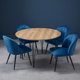 Orla Pair of Blue Velvet Dining Chairs
