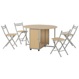 Budget Beech and Silver Foldaway Butterfly Dining Set 