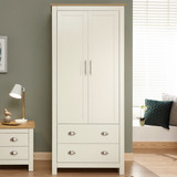 Lancaster Cream 2 Door 2 Drawer Wardrobe