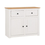 Panama White and Natural Wax 2 Door 2 Drawer Sideboard