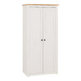 Panama White and Natural Wax Pine 2 Door Wardrobe