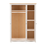 Panama White and Natural Wax 3 Door Wardrobe