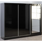 Nevada Black Gloss 3 Door Sliding Wardrobe