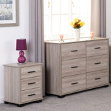 Oliver Light Oak 3 Drawer Bedside