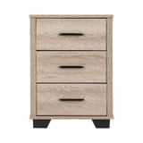 Oliver Light Oak 3 Drawer Bedside