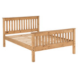 Monaco Distressed Pine High Foot End Bed Frame (4'6" Double)