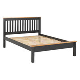 Monaco Grey and Oak Pine Low Foot End Bed Frame 4ft6