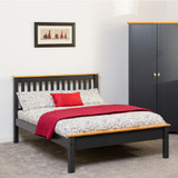 Monaco Grey and Oak Pine Low Foot End Bed Frame 4ft6