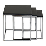 Charisma Black Gloss and Chrome Nest of Tables