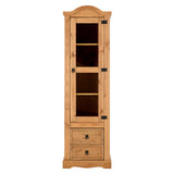 Corona Pine 1 Door 2 Drawer Glass Display Unit