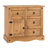 Corona Pine 1 Door 4 Drawer Sideboard