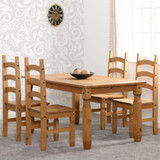 Corona Pine 5' Table Dining Set with 4 Chairs