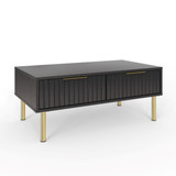 Nervata Black Coffee Table with Gold Legs