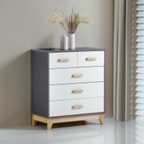 Cleveland White, Grey and Oak Effect 3+2 Drawer Chest